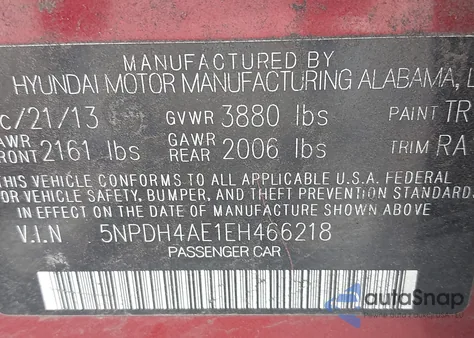 2014 Hyundai Elantra Se z USA, uszkodzony, nr VIN 5NPDH4AE1EH466218